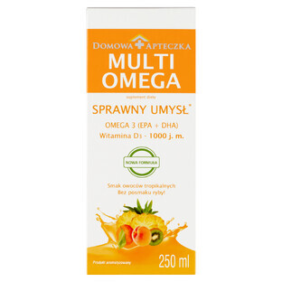 MultiOmega, pentru copii cu vârsta peste 3 ani și adulți, aromă de fructe tropicale, 250 ml