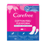 Serviettes hygiéniques Carefree Cotton Feel Flexiform, parfum frais, 56 pièces