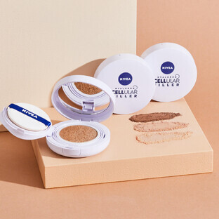 Nivea Cellular Hyaluron Filler 3in1 Care Cushion, anti-wrinkle cream-primer in a cushion, 02 natural, SPF 15, 15 g Nivea Cellular Hyaluron Filler 3in1 Care Cushion, anti-wrinkle cream-primer in a cushion, 02 natural, SPF 15, 15 g