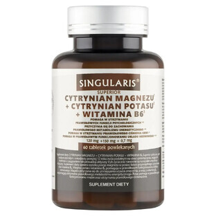 Singularis Superior Magnesium Citrate + Potassium Citrate + Vitamin B6, 60 film-coated tablets