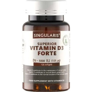 Singularis Superior Vitamine D3 Forte 5000 IE, 120 zachte capsules