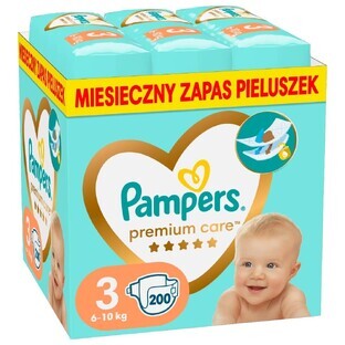 Pampers Premium Care, luiers maat 3, 6-10 kg, 200 stuks