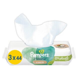 Pampers Harmonie Coco, toallitas húmedas, 3 x 44 piezas