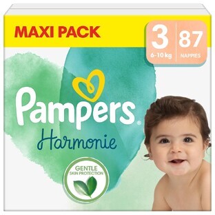 Pampers Harmonie, talla 3 pañales, 6-10 kg, 87 piezas