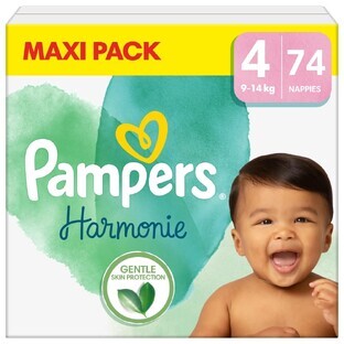 Pampers Harmonie, diapers size 4, 9-14 kg, 74 pcs