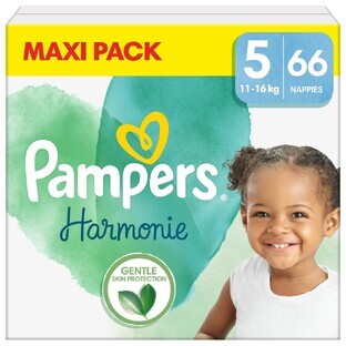 Pampers Harmonie, pañales talla 5, 11-16 kg, 66 piezas