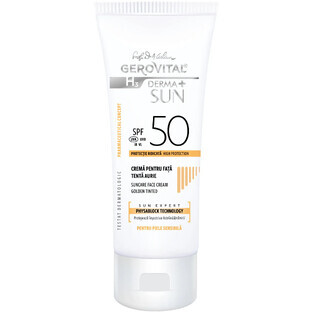 Crema pentru fata SPF50 tenta aurie Gerovital H3 Derma+ Sun, 50ml, Farmec