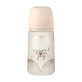 Suavinex Spread Joy, Flasche mit physiologischem Sauger SX Pro, mittlerer Durchfluss, beige Herz, ab 3 Monaten, 270 ml