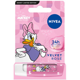 Nivea Daisy Duck, lipstick, care, Velvet Rose, 4.8 g