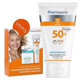 Pharmaceris S, sunscreen, over 6 months, SPF 50+, 125 ml + Set, sunscreen emulsion, SPF 50+, 10 ml + cream, free sample