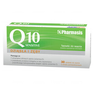 Pharmasis Q10 Sensitive, sabor naranja, 30 pastillas