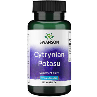 Swanson Citrat de potasiu, citrat de potasiu, 120 capsule