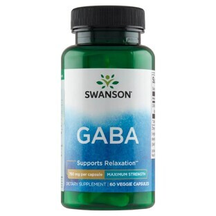 Swanson GABA, ácido gamma aminobutírico 750 mg, 60 cápsulas