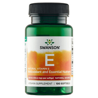 Swanson E, Natural Vitamin E 200 IU, 100 Gel Capsules