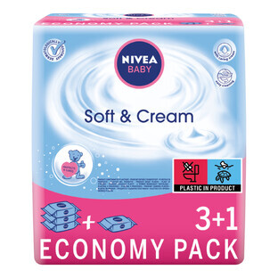 Nivea Baby Soft&amp;Cream lingettes humides, 4 x 63 pcs.