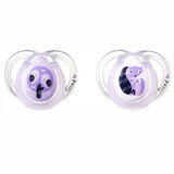 Tommee Tippee, tétine en silicone, orthodontique NUIT, de 0 à 6 mois, 2 pièces