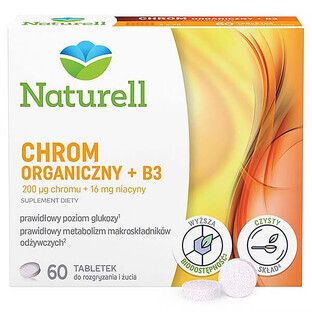 Naturell Cromo Orgánico + B3, 60 comprimidos masticables