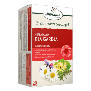 Herbapol pour la gorge, thé fixe, 2 g x 20 sachets