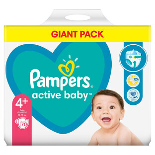 Pampers Active Baby, Windeln, Größe 4+, 10-15 kg, 70 Stück