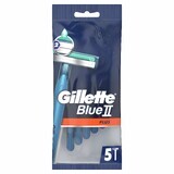 Gillette Blue II Plus, maquinillas de afeitar desechables, 5 piezas