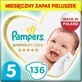 Pampers Premium Care, luiers, maat 5, 11-16 kg, 136 stuks