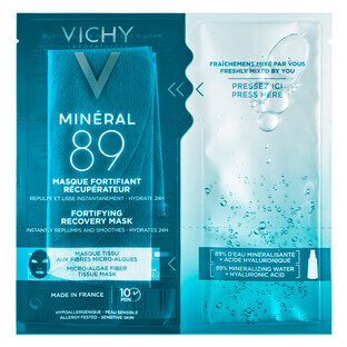 Vichy Mineral 89, maschera in fogli rinforzante e rigenerante, 29 g