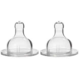 Suavinex, bottle nipple, round, for thick food, from 4 months, 2 pieces