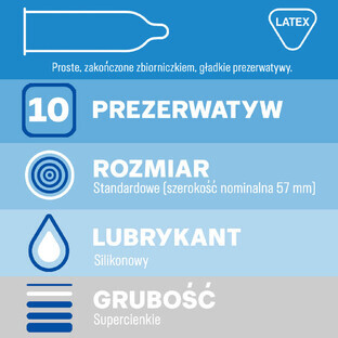 Durex Invisible XL, preservativi extra-sottili allargati, 10 pezzi