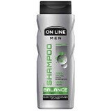On Line Men Balance, shampoo voor mannen, vet haar, zwarte raap, 400 ml 