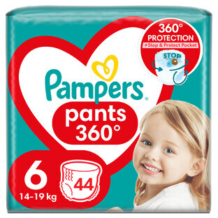 Pampers Pants, pantalones pañales, Extra Large, talla 6, 14-19 kg, 44 piezas