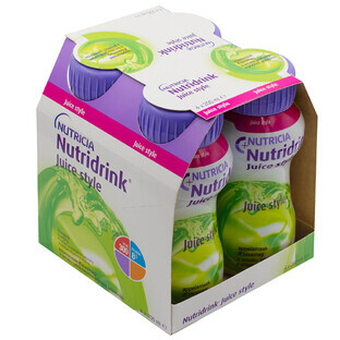 Nutridrink Juice Style, apple flavor, 4 x 200 ml