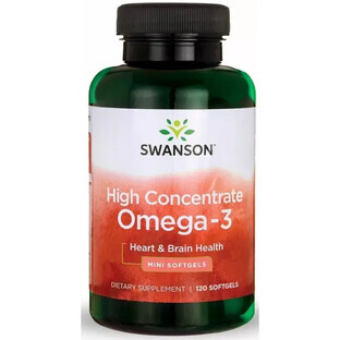 Swanson High Concentrate Omega-3, ulei de pește, 120 capsule
