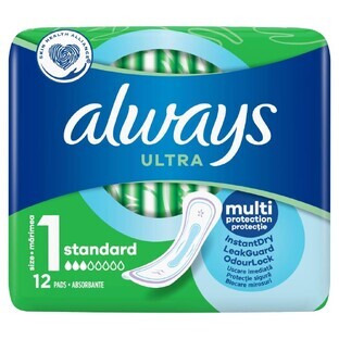 Always Ultra, assorbenti igienici, Standard, 12 pz.