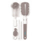 BabyOno Bottle and Nipple Brush Set with Interchangeable Handle with Mini Sponge, Gray, 1 Set