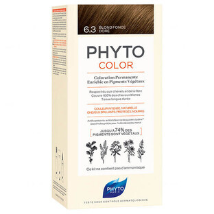 Phyto Color, tinte para el cabello, 6.3 rubio dorado oscuro, 50 ml