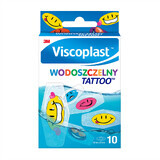 Viscoplast Waterproof Tattoo, color printed dressing plaster, 10 pieces