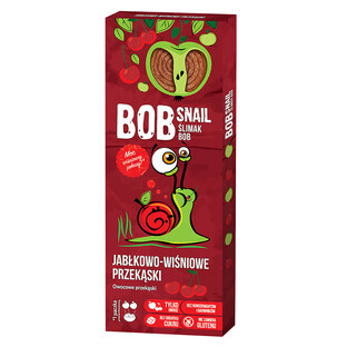Bob Snail Roll Snack de frutas, manzana, cereza, 30 g