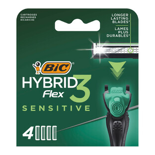 BIC Flex 3 Hybrid Sensitive, exchangeable refills, 4 pieces