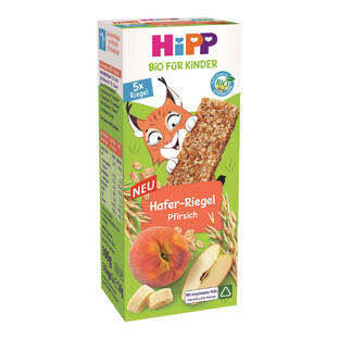 HiPP Haferriegel Bio, Pfirsich, nach 1 Jahr, 5 x 20 g