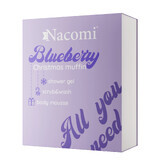 Nacomi Blueberry Christmas Muffin set, shower gel, 300 ml + body foam, 50 g + body scrub, 50 g
