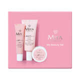 Miya My Beauty Set, myLIPscrub, natuurlijke lipscrub, 10 g + myLIPbalm, intensief hydraterende lippenbalsem, 15 g + myBEAUTYbase, natuurlijke make-upbasis, 30 ml Miya My Beauty Set, myLIPscrub, natuurlijke lipscrub, 10 g + myLIPbalm, intensief hydraterende lippenbalsem, 15 g + myBEAUTYbase, natuurlijke make-upbasis, 30 ml