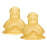 Nuk First Choice+, flessenspeen, latex, maat M, 713242, 6-18 maanden, 2 stuks