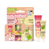 Flos-Lek Vege Vege Duet Ideal Lips set, sugar lip scrub, pear, 14 g + lip balm, lime, 10 g
