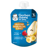 Gerber Desert în tub, pere, banane, zmeură cu muesli, după 6 luni, 80 g