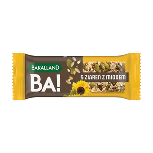 Bakalland BA! Cereal bar, 5 grains with honey, 40 g