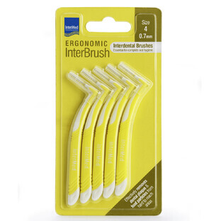 Brosses interdentaires Taille 4 0.70 mm Ergonomic InterBrush, 5 pièces, Intermed