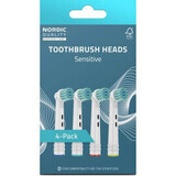 Sensitive toothbrush heads, 4 pieces, Nordic Quality