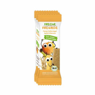 Bio cereal bar with bananas and apples, +1 year, 3 x 23 g, Freche Freunde