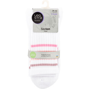 Legstra Short socks tinted white with pink size 39-42, 2 pcs