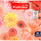 Profissimo 3-layer paper napkins with red floral pattern, 20 pcs